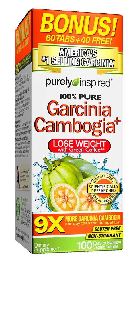 purely inspired garcinia cambogia green coffee weight loss supplement tablets 100 ct