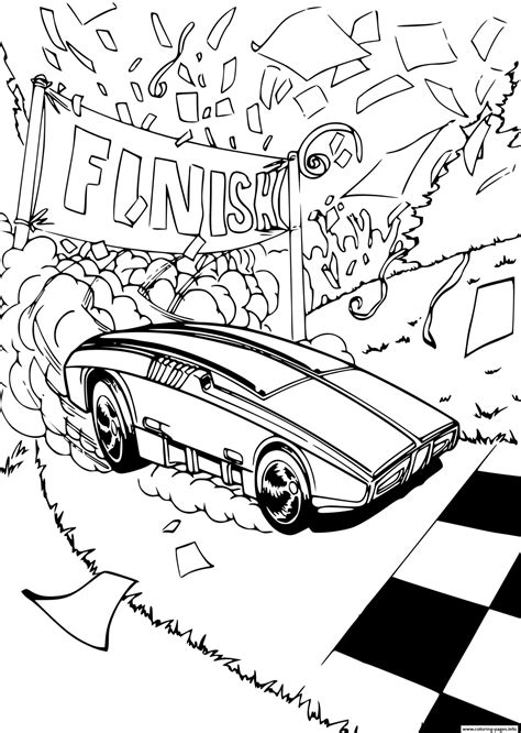Hot Wheels Cars Finish Coloring Pages Printable