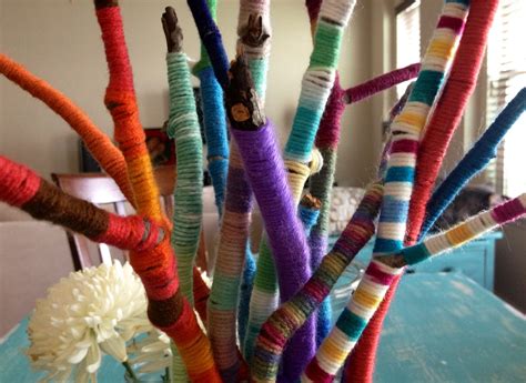 Yarn Twigs Crafts Preschool Crafts Elementary Art