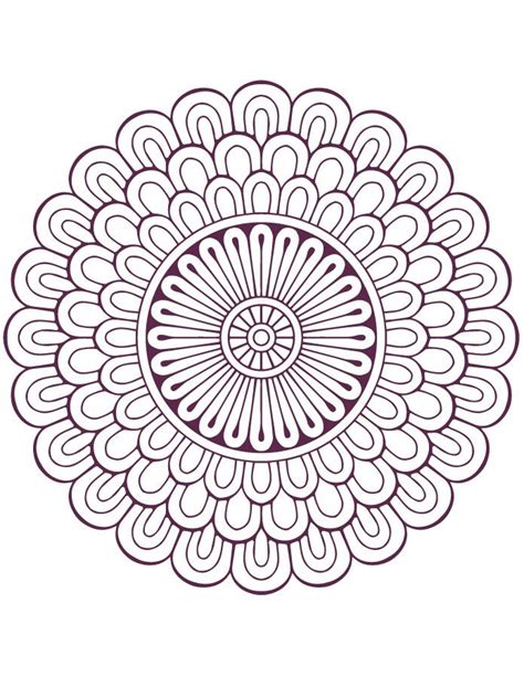 Dessin zen de mandala à motif central fleur bordée d'ornements en colimaçon. Dessin mandala designs facile à imprimer - Artherapie.ca