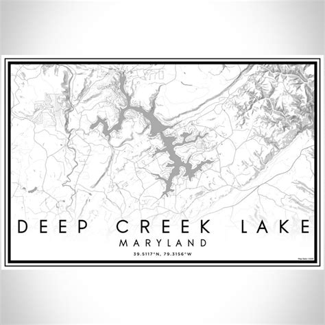 Deep Creek Lake Maryland Map Print In Classic — Jace Maps