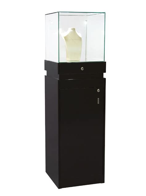 63 h pedestal display case black
