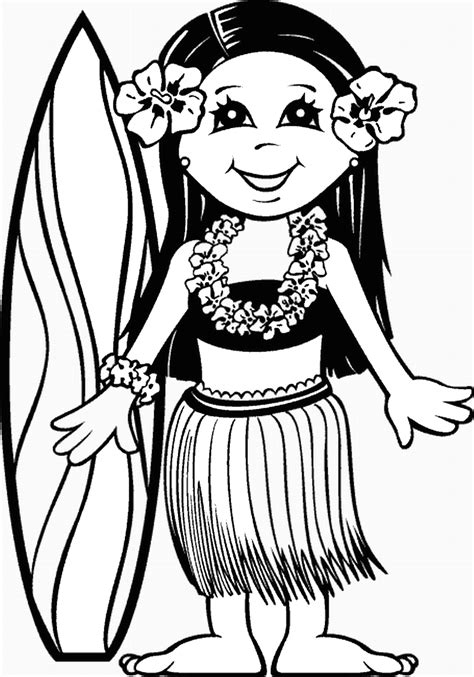 Hawaii flower hibiscus coloring pages to color, print and download for free along with bunch of favorite hawaii coloring page for kids. Luau Coloring Pages