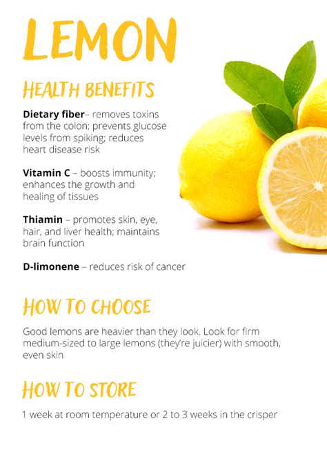 Nutrition Facts Of Lemon Effective Health