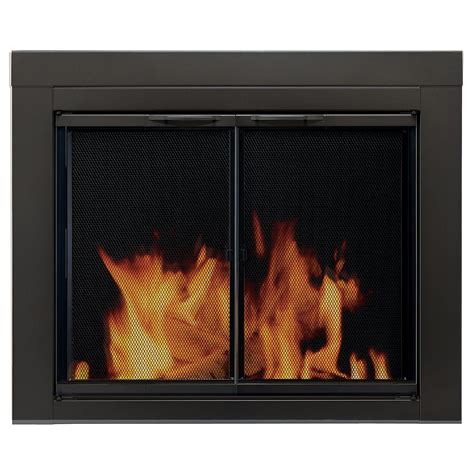 Pleasant Hearth Alpine Large Glass Fireplace Doors The Home Depot Canada