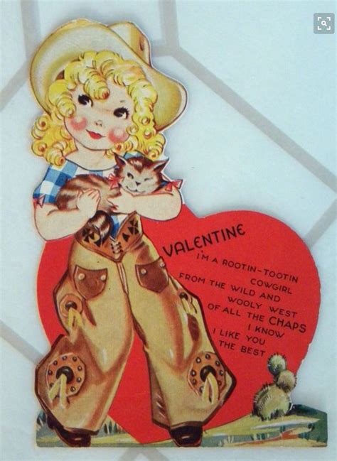 Vintage Cowgirl Valentine My Funny Valentine Valentines Greetings Vintage Valentine Cards