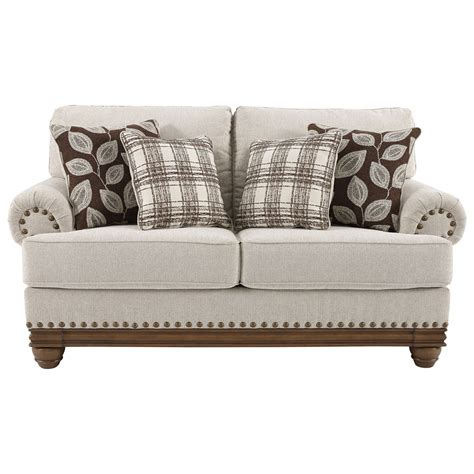 Signature Design By Ashley Harleson Transitional Loveseat With Nailhead