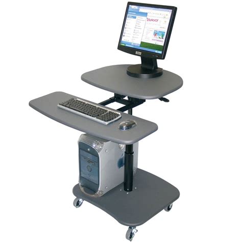 Luxor Lamc3037 Mobile Computer Cart With Adjustable Height Gray