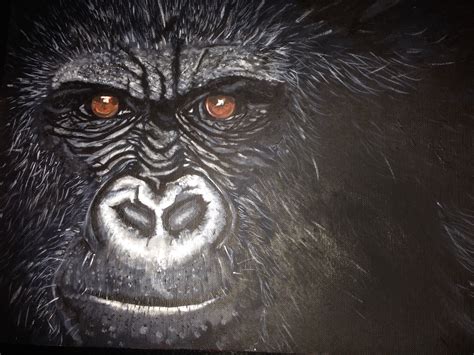 Painting Of A Silver Back Gorilla Gorille