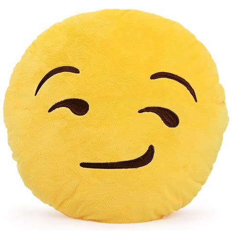 Soft Emoji Cushion Pillow Emoticon Round Yellow Stuffed Plush Toy Phone