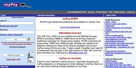 Mypay Dfas Mil Access Your Pay Information