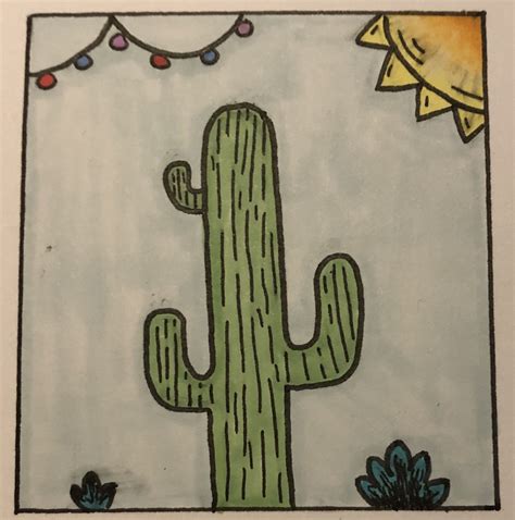 Cactus facile | Dessin cactus, Idée de dessin facile, Dessin chien facile