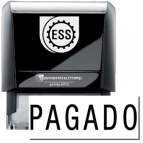 Large Self Inking Pagado Stamp Engineer Seal Stamps