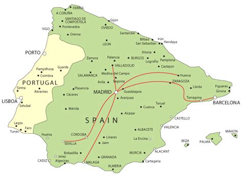 Ave High Speed Train Lleida Mapas Geograficos España