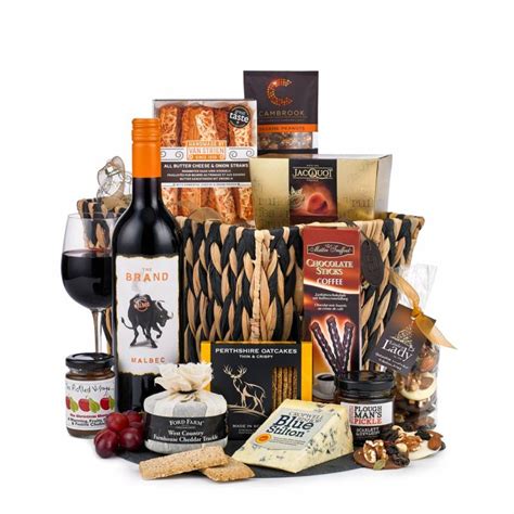 Cheese Red Wine And Snacks Hamper Funky Hampers