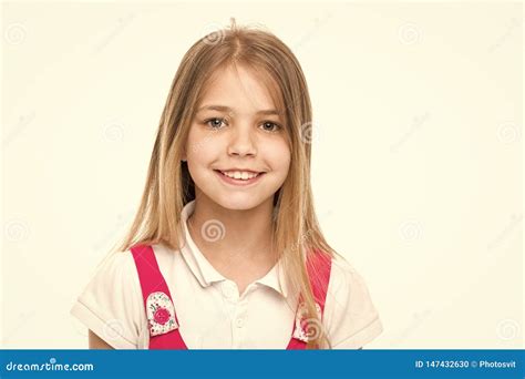 Little Girl Smile With Fresh Skin Child With Cute Face Isolated On