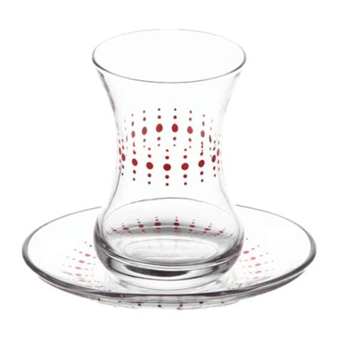 Buy Lav Turkish Tea Glass Set Polka Dot Pcs Online Grand Bazaar