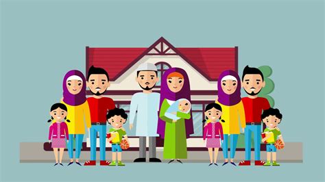 11 Gambar Animasi Keluarga Muslim Bahagia Galeri Animasi