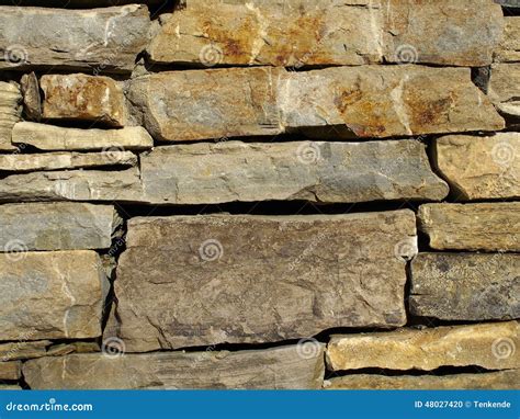 Stacked Stone Wall Background Stock Photo Image Of Part Rust 48027420