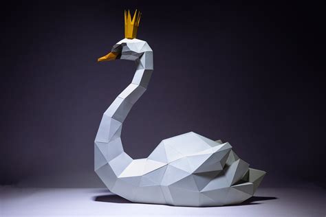 Swan Paper Craft Digital Template Origami Pdf Download Diy Etsy