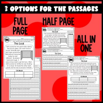 Oa And Ow Passages By Designed By Danielle Teachers Pay Teachers