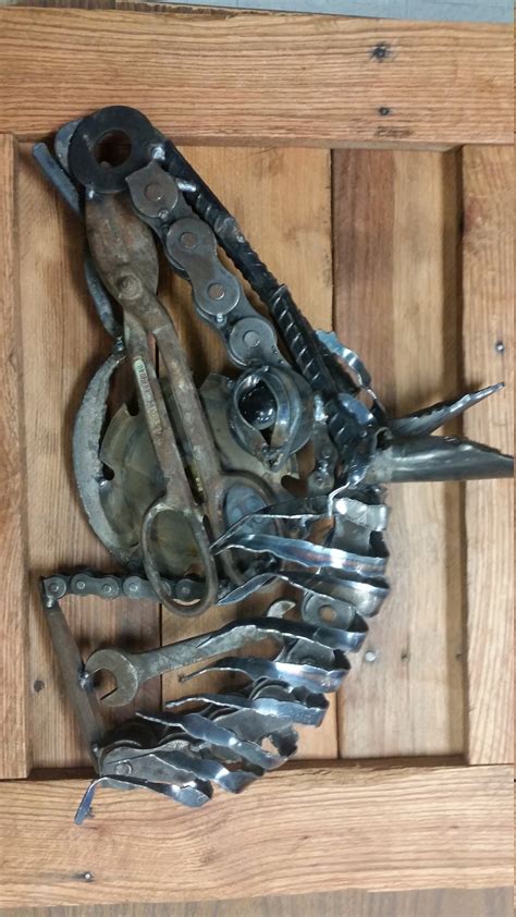 Rustic Recycled Metal Art Sculpture Walldecor Wedding T Upcycled