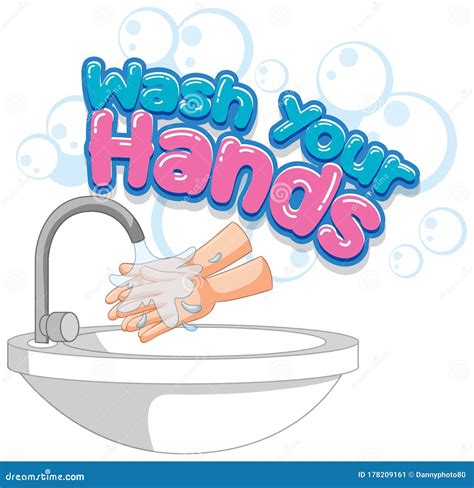 Wash Your Hands Poster Design For Wash Your Hands With Happy Boy Vector