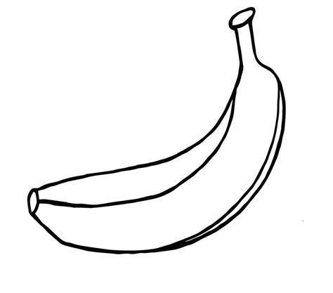 Banana Drawing Sketch Coloring Page