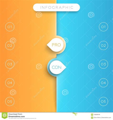 Pro`s And Con`s List Template With Arrow Points Stock Vector