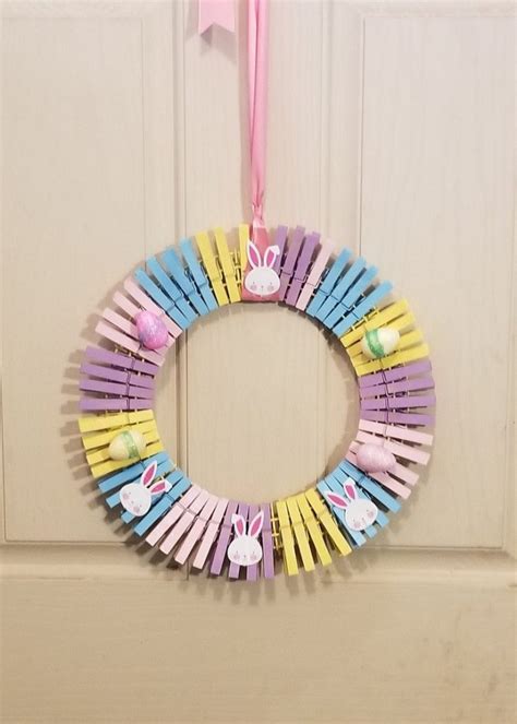 22 Easter Clothespin Wreath Ideas The Funky Stitch