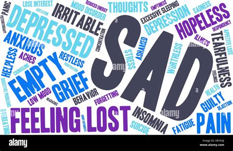 Sad Word Cloud On A White Background Stock Vector Image And Art Alamy