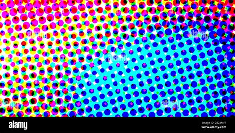 Cyan Magenta Yellow Black Color Halftone Abstract Background From Balls