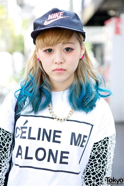 Blue Dip Dye Hair Celine Me Alone And Tokyo Bopper In Harajuku Tokyo