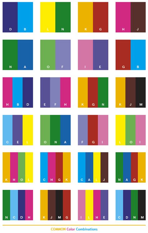 Common Color Schemes Color Combinations Color Palettes For Print Cmyk