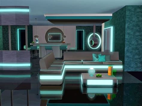 Dining Room Futuristic Dream By Jomsims Mobilier Futuriste Sims 4 Cc