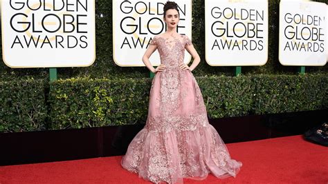 Lily Collins Golden Globes 2017 Dress Hollywood Reporter