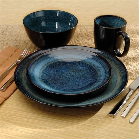 This Adriatic Blue 16 Piece Dinnerware Set For 4 Provides Modern