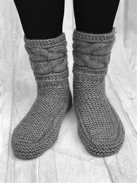 Warm Slippers House Slippers Warm Socks Knitted Slippers Etsy