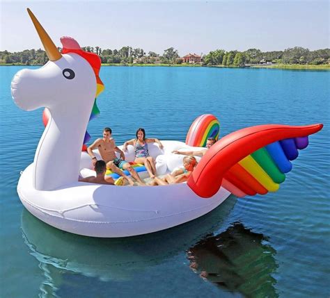 giant unicorn lake float seats up to 6 adults bóias para piscina acessórios para piscinas