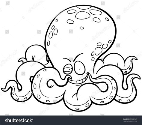 Vector Illustration Cartoon Octopus Coloring Book Stock Vector Royalty