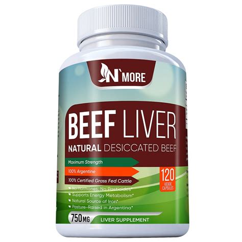 Nmore Desiccated Liver Capsules Certified 100 Grass Fed Undefatted