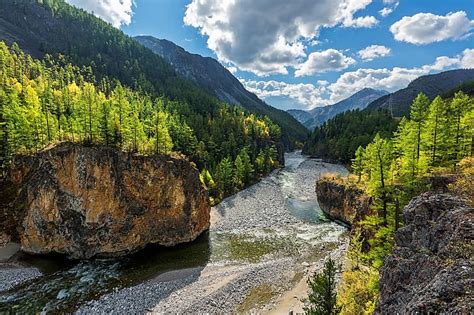 Hd Wallpaper Forest Mountains River Rocks Russia Siberia
