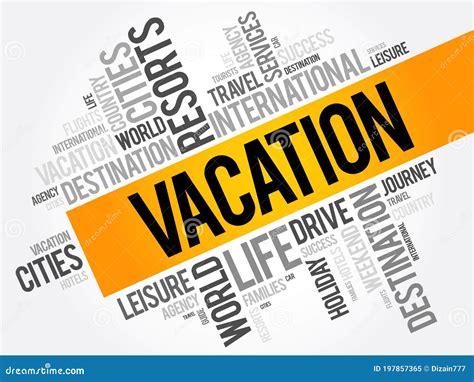 Vacation Word Cloud Collage Travel Concept Background Stock