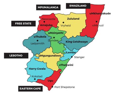 1 Map Of Kwazulu Natal Showing Education Districts And Neighbouring