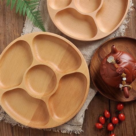 New Wood Appetizers Serving Dish Household Compartments Etsy