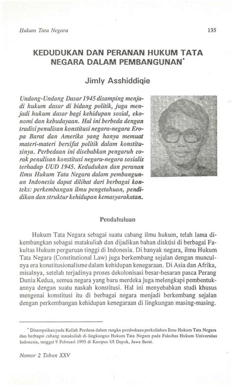 PDF Kedudukan Dan Peranan Hukum Tata Negara Dalam Pembangunan