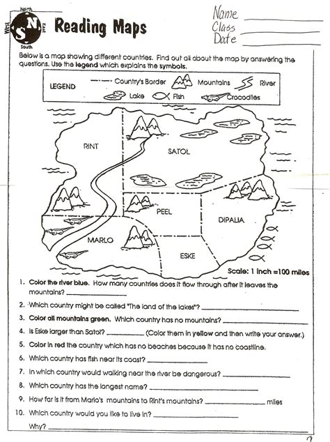 Primary Map Skills Worksheets