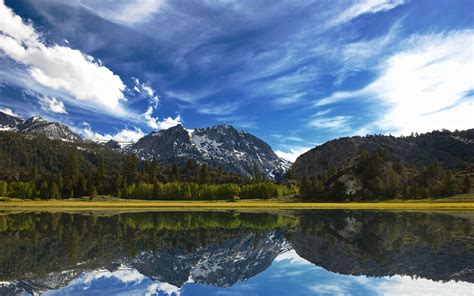 Download Wallpaper 1680x1050 Mountains Forest Lake Tree Nature