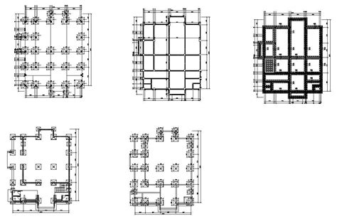 The Layout Plan For Foundations And Columns Are Given In This Autocad