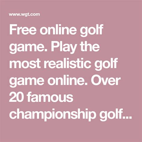 World Golf Tour Free Online Golf Game